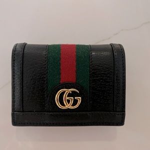 GUCCI black Ophidia card case wallet